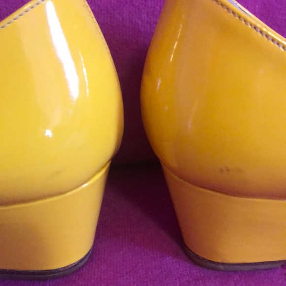Christian Louboutin Yellow Wedges Size 5 in GUC - Picture 7 of 8